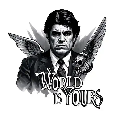 World Is Yours Scarface tattoo design idea