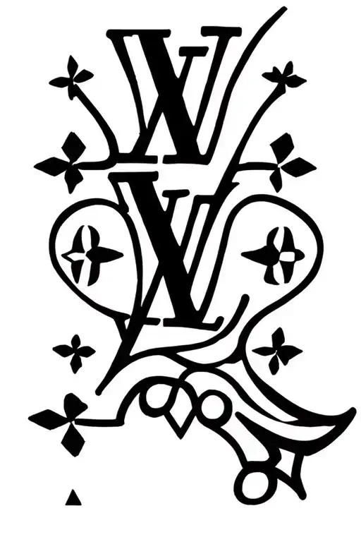 louis vuitton pattern inspired tattoo design idea