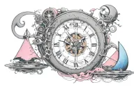 Pink Floyd time clock tattoo design idea