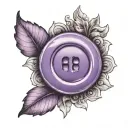 a purple button with 4 even holes tattoo design idea