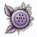 a purple button with 4 even holes tattoo design idea
