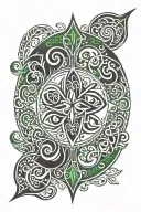 omani irish tribal symbols tattoo design idea