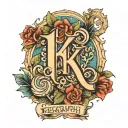 Geography, running and letters K and I tattoo design idea