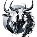 taurus and aquarius constellation merging together tattoo design idea