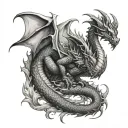 dragon biceps signifying independent tattoo design idea