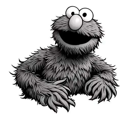 Elmo happy tattoo design idea