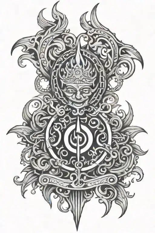 Mrityumjay mantra with trident tattoo design idea