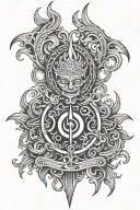 Mrityumjay mantra with trident tattoo design idea