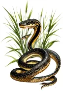 rattlesnake and tall grass tattoo design idea