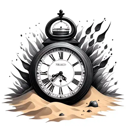 Sand Clock tattoo design idea