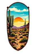 Arizona desert landscape tattoo design idea