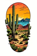Arizona desert landscape tattoo design idea