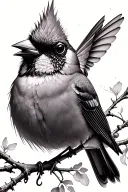 Red Cardinal and Hummingbird  tattoo design idea