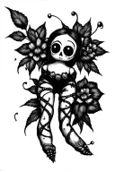 voodoo doll leg sleeve tattoo design idea