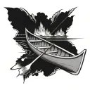 Canoe tattoo design idea