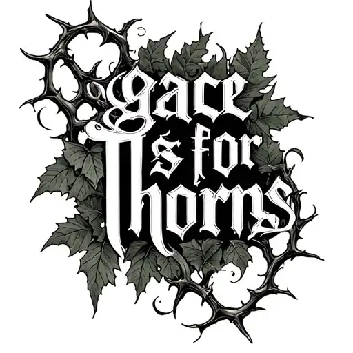 "Grace for Thorns, 2 Cor 12" "Grace for Thorns, 2 Cor 12" tribal thorns intertwined with poison ivy tattoo design idea