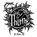 "Grace for Thorns, 2 Cor 12" "Grace for Thorns, 2 Cor 12" tribal thorns intertwined with poison ivy tattoo design idea