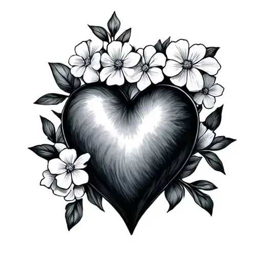forgetmenot, heart shaped tattoo design idea