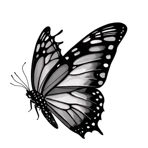 semicolon butterfly wings tattoo design idea