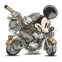 mickey mouse wearing a kevlar helmet with a cigarette in his mouth tattoo design idea