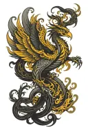 Combining a phoenix and dragon into a yin-yang design tattoo design idea
