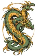 Combining a phoenix and dragon into a yin-yang design tattoo design idea