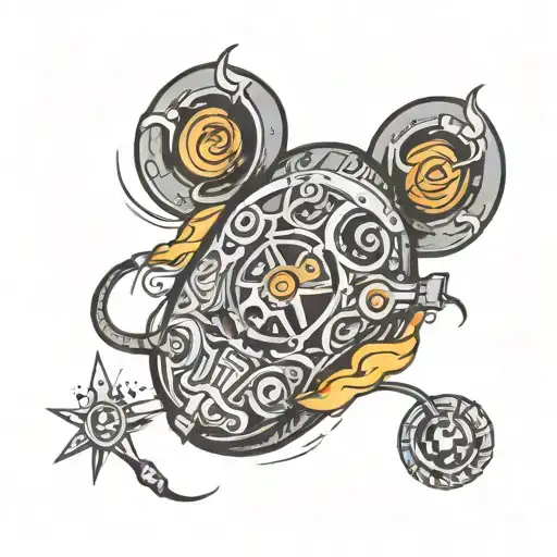 computer mouse design symbolizing fire tattoo design idea