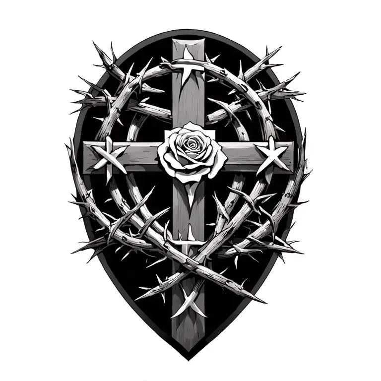 luther rose lutheran cross crown of thorns 5 sola línea con tattoo design idea