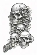 gangster type skulls theme arm sleeve tattoo design idea