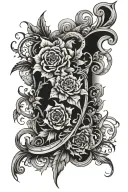 freehand leg sleeve tattoo design idea