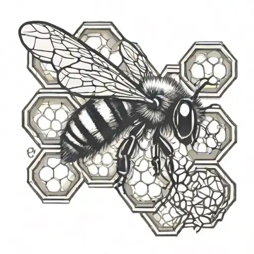 Bee And Honeycomb tattoo design idea