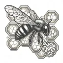 Bee And Honeycomb tattoo design idea