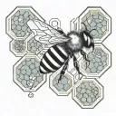 Bee And Honeycomb tattoo design idea
