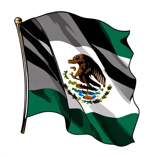 arizona and Mexico flag waving tattoo design idea