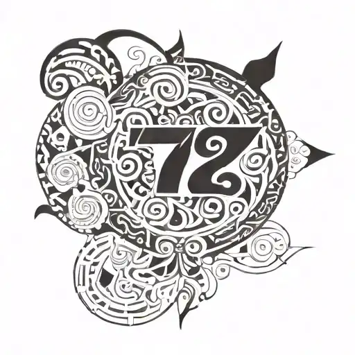 The number 727 incorporated into a design maybe something symbolizing lost love as well tattoo design idea