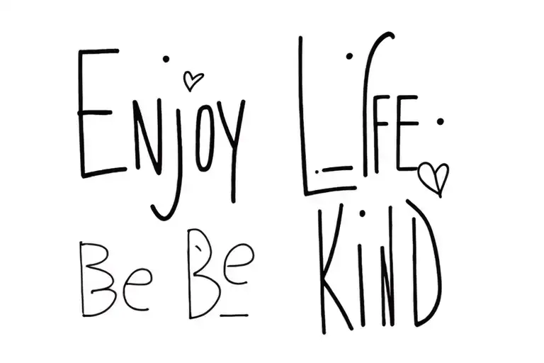 enjoy life be kind lando Norris quite cute and half tattoo design idea