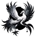 Feminine Phoenix tattoo design idea