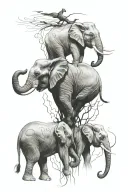 The Elephants from Salvador Dali's painting inspired tattoo tattoo design idea