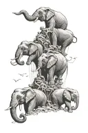 The Elephants from Salvador Dali's painting inspired tattoo tattoo design idea