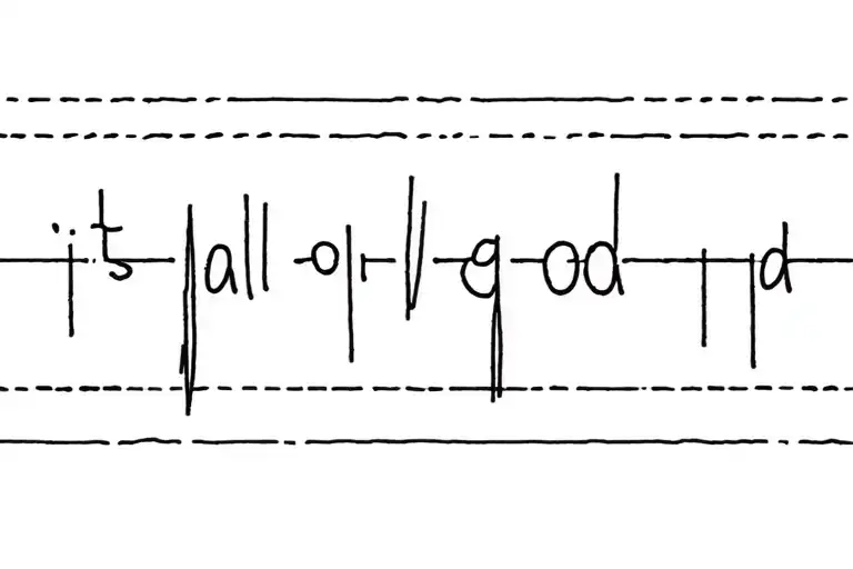 "its all good" written in morse code; the characters should flow with a vary shallow sine wave  tattoo design idea