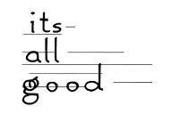 "its all good" written in morse code; the characters should flow with a vary shallow sine wave  tattoo design idea