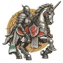 crusader knight in gusta dore style tattoo design idea