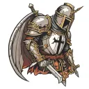 crusader knight in gusta dore style tattoo design idea