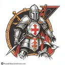 crusader knight in gusta dore style tattoo design idea