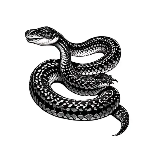 diamondback rattlesnake tattoo design idea