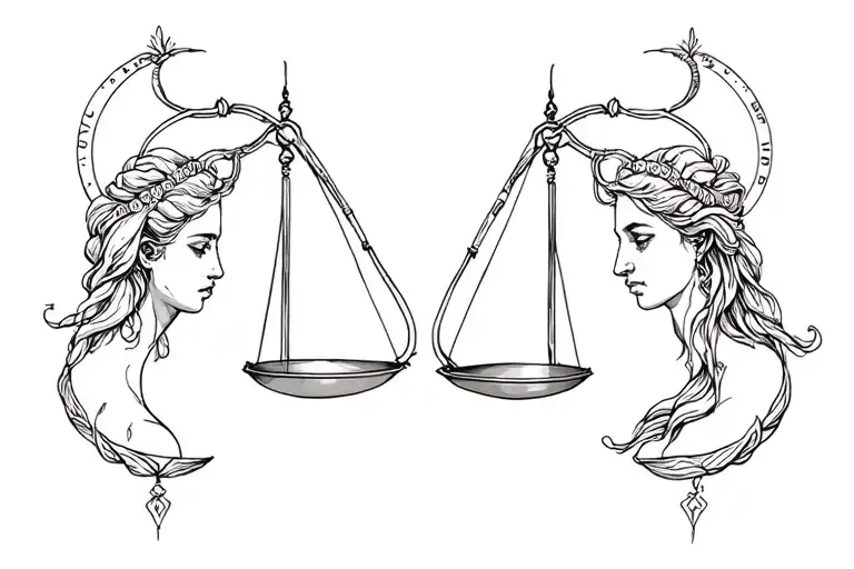 Aquarius and Libra tattoo design idea
