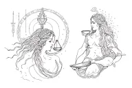 Aquarius and Libra tattoo design idea