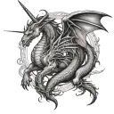 Dragon and Unicorn tattoo design idea