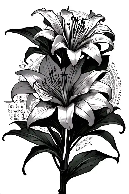 cyber sigilism, Spider Lilly, a bible verse and possibly a cross tattoo design idea