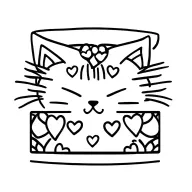 cat and hearts with paw prints simple on wrist band tattoo tattoo design idea